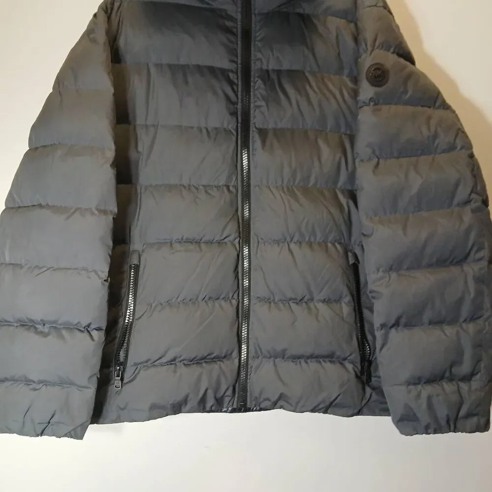 Michael kors mens 3xl premium down puffer jacket gray winter coat hoodie